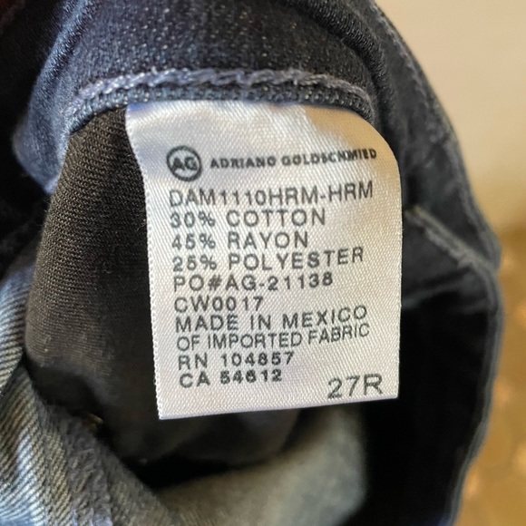 Adriano Goldschmied dark wash blue jeans size 27R. - Picture 3 of 5